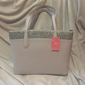 Kate Spade Gray Glitter Tote-BRAND NEW WITH TAGS